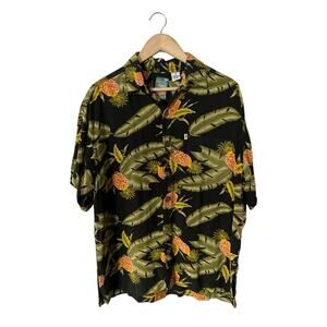 Pineapple Moon Hawaiian Shirt Pineapple Print Mens Medium